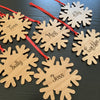 Personalised Name Snowflake Christmas Ornament - Solid wood