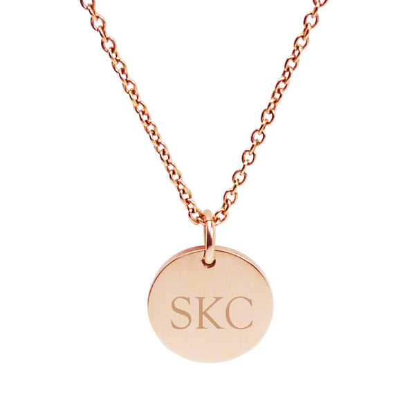 Rose Gold Monogram Letter Pendant 3 font options