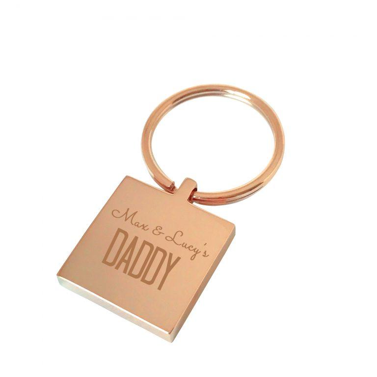 My Daddy – Rose Gold engraved personalised keyring