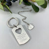 Personalised Mummy and daughter keyring pendant set - She stole my heart
