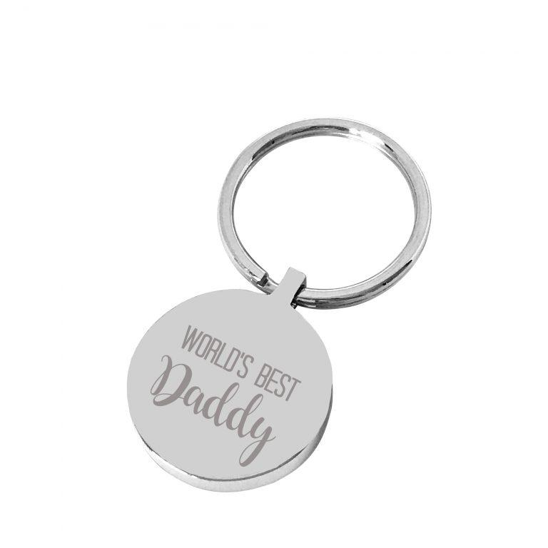 World’s Best Daddy – Silver engraved personalised keyring