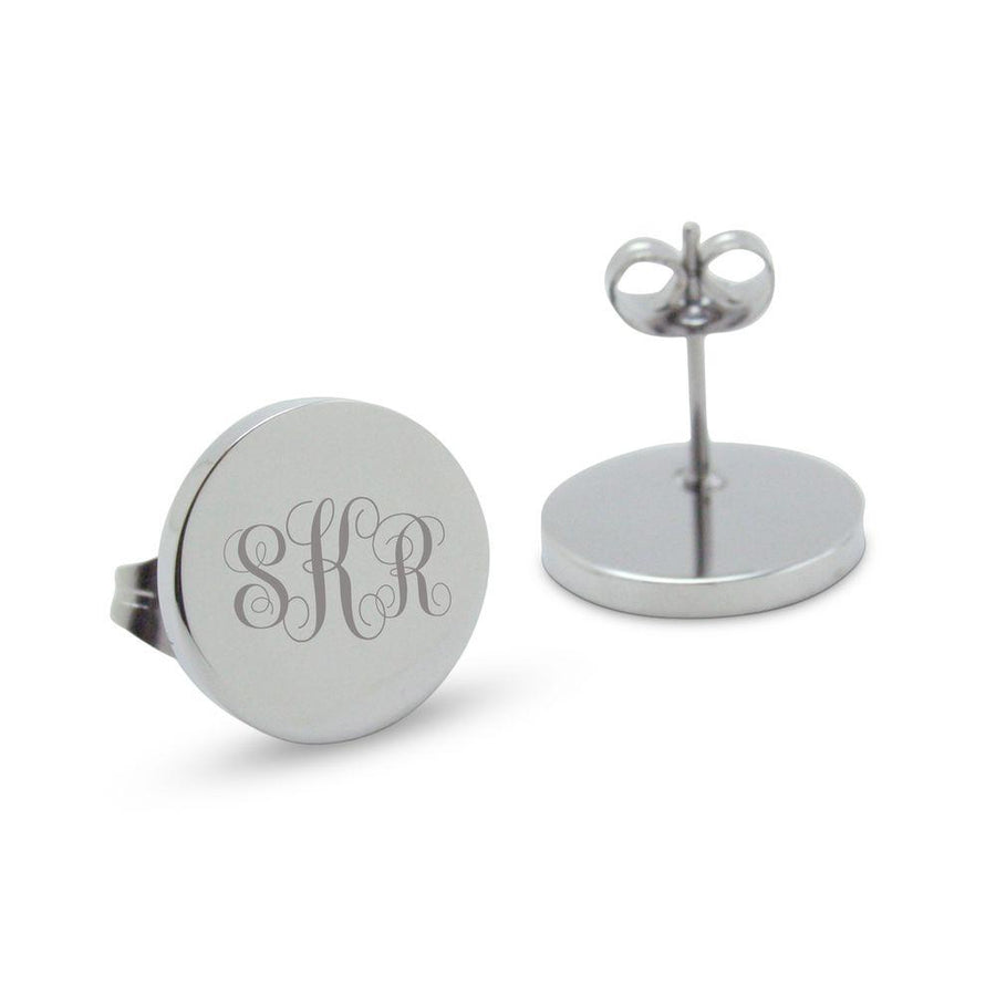 Silver Personalised Monogram Earrings (Script font)
