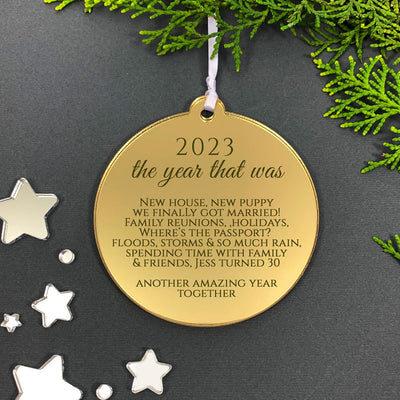 Personalised Christmas Decoration - Celebrate the year that was