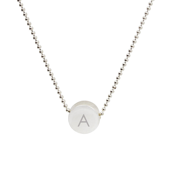 Engraved Letter Monogram Silver Slider pendant (3 font options) - Max ...