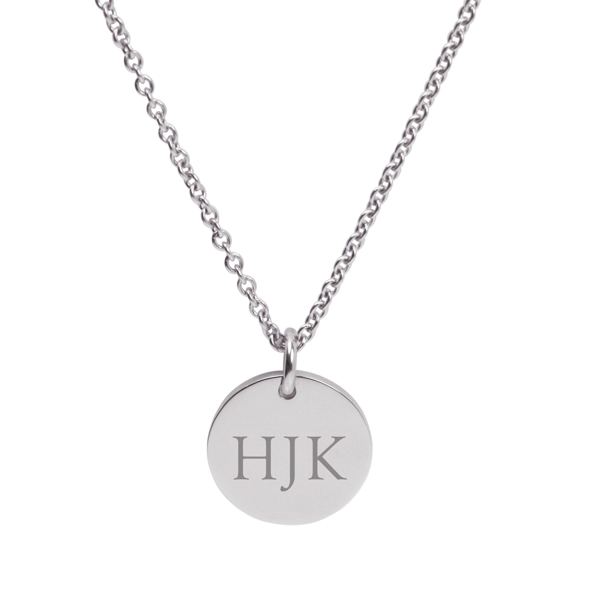 Silver Engraved Monogram Letter Pendant (3 font options)