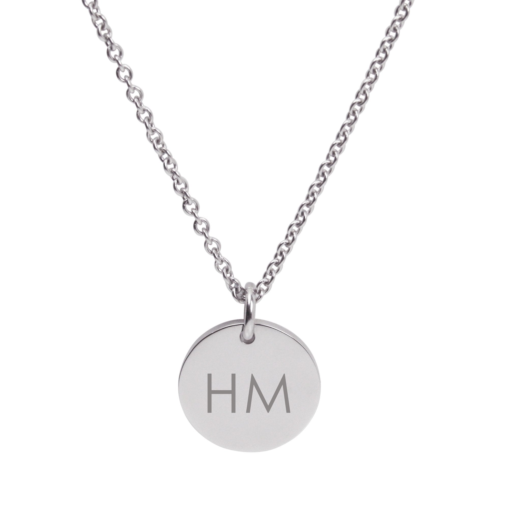 Silver Engraved Monogram Letter Pendant (3 font options)