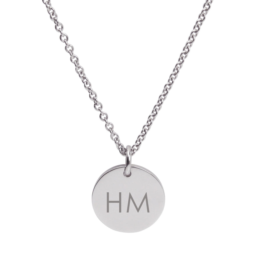 Silver Engraved Monogram Letter Pendant (3 font options)