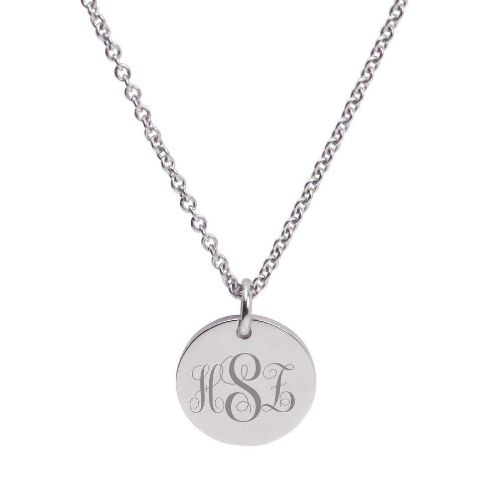 Silver Engraved Monogram Letter Pendant (3 font options)