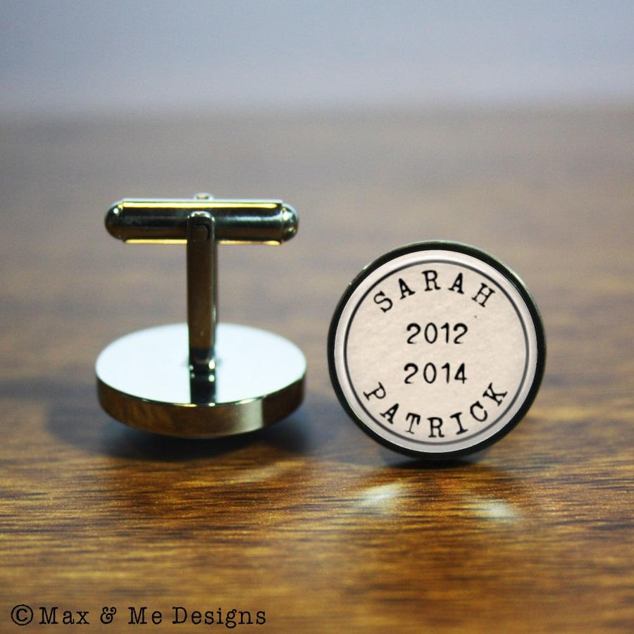 Birth Celebration – two to four children – round stainless steel cufflinks
