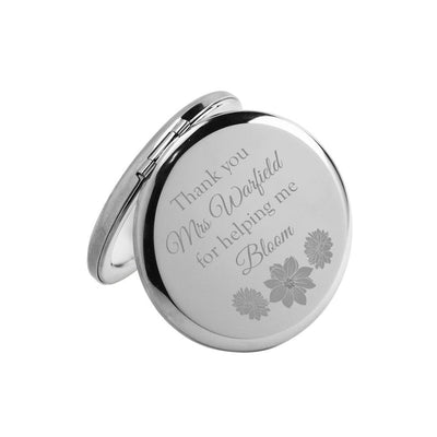 Thank you for helping me bloom – Personalised Engraved Compact Mirror