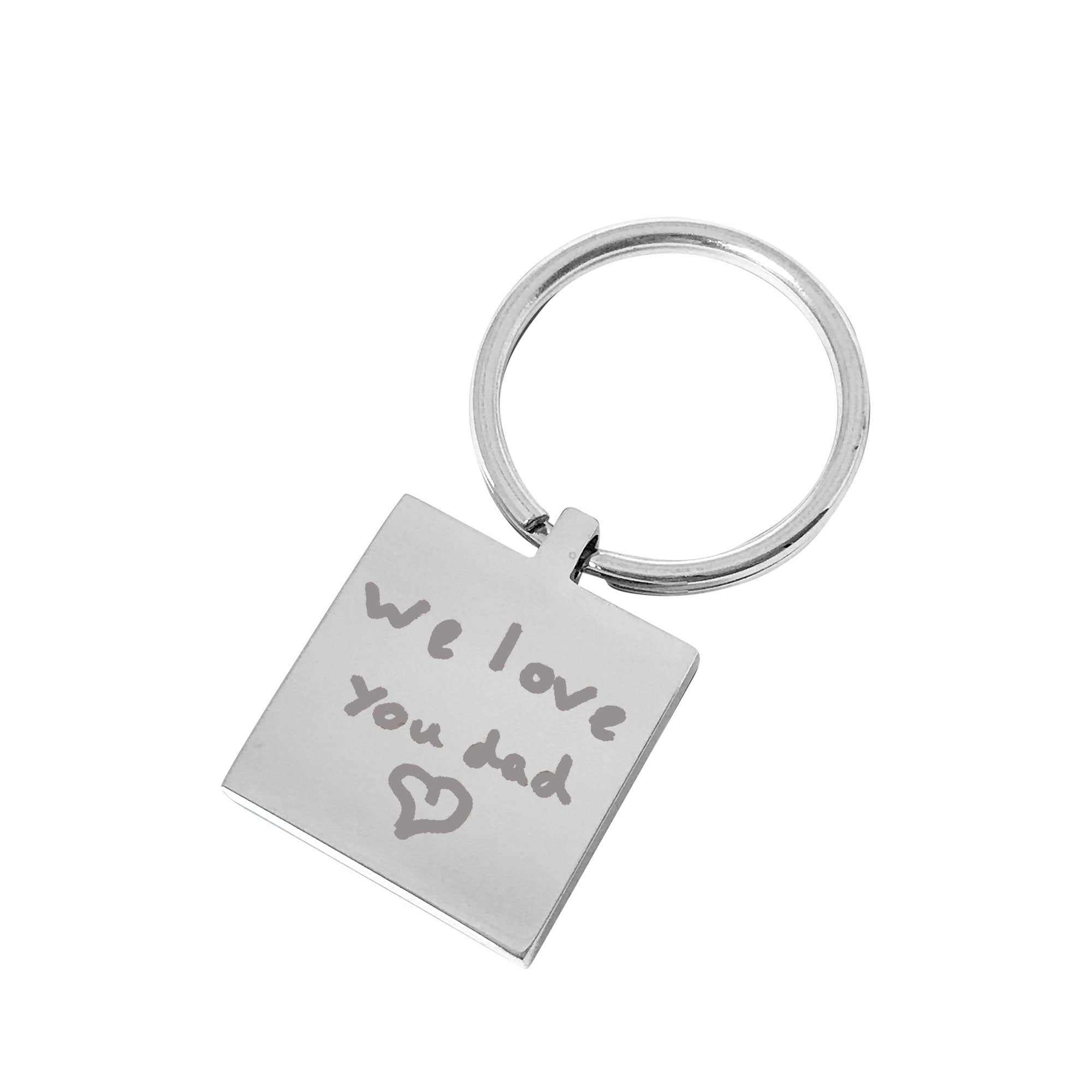 Personalised keyring – engraved with handwriting or a child’s drawing