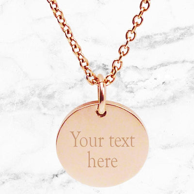 Rose Gold Engraved Pendant featuring your child’s writing or drawing