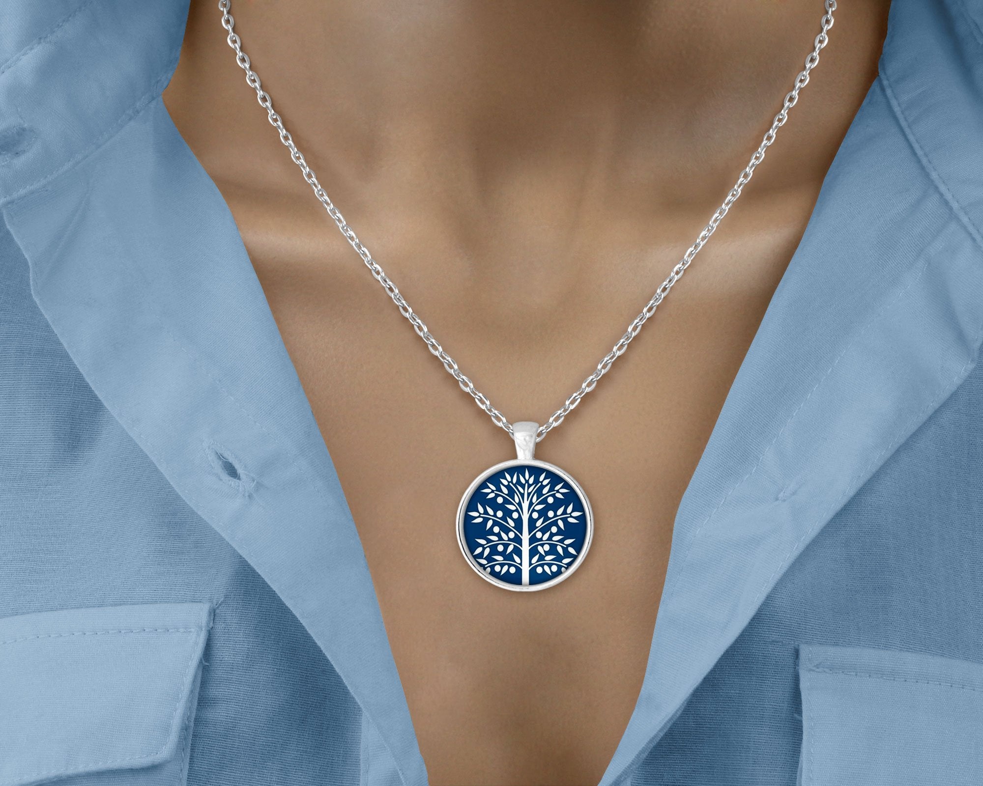 Family Tree - Modern - Love Lucy Silver Pendant