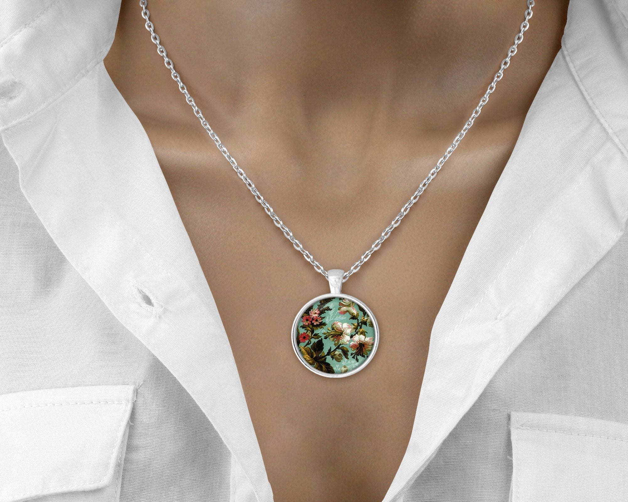 Floral blush - Day - Love Lucy Silver Pendant