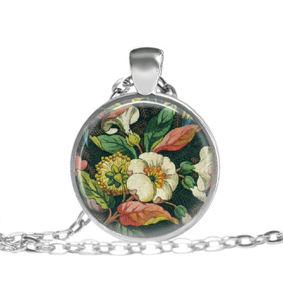 Floral blush - Night - Love Lucy Silver Pendant