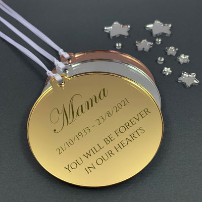 Personalised Memorial Christmas Bauble - Forever in our hearts