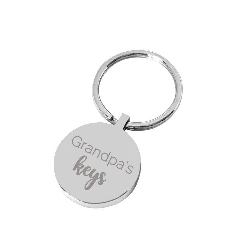Grandpa’s Keys – Silver engraved personalised keyring