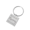 Hurry Home Mummy – Engraved silver square personalised keyring