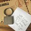 Personalised keyring – engraved with handwriting or a child’s drawing
