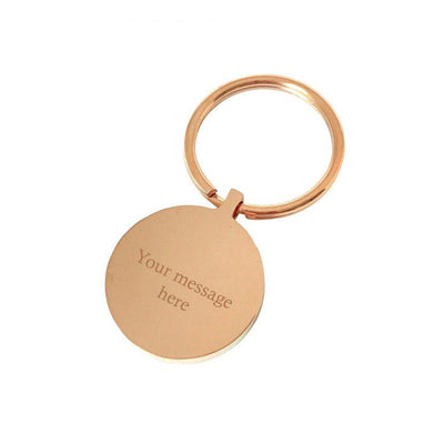Lost without you – Rose gold engraved personalised keyring