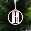 Personalised Letter Initial Mirror Acrylic Christmas Ornament