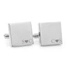 Minimalist Couple Love Heart Monogram – Engraved square stainless steel cufflinks