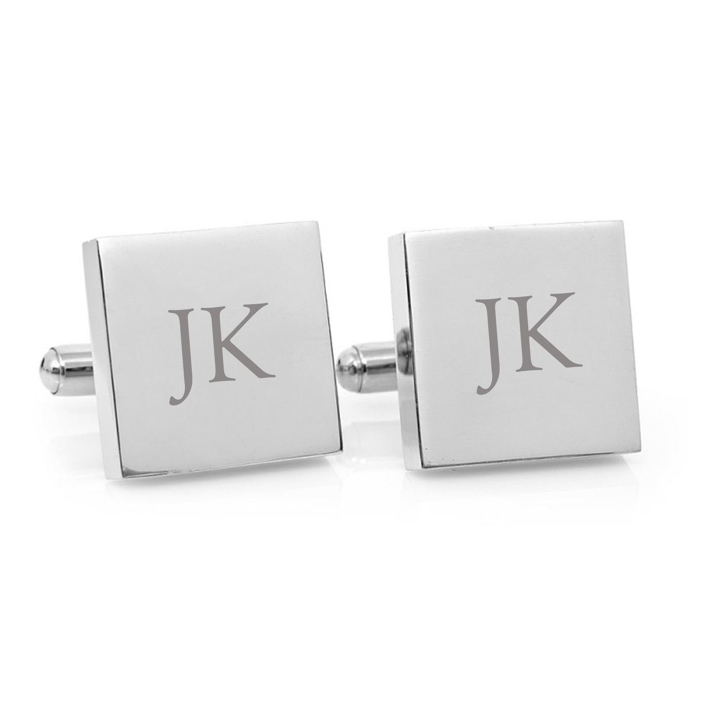 Classic Monogram – square stainless steel cufflinks
