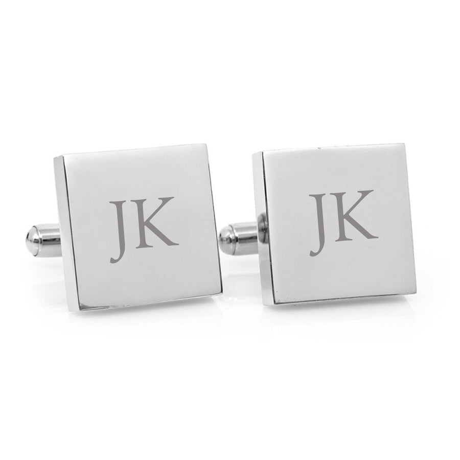 Classic Monogram – square stainless steel cufflinks
