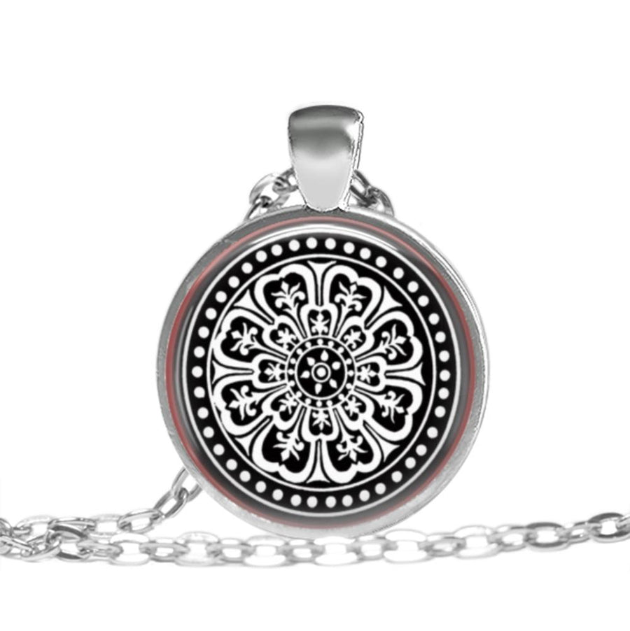 Moroccan Mandala - Black - Love Lucy Silver Pendant