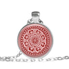 Moroccan Mandala - Red - Love Lucy Silver Pendant