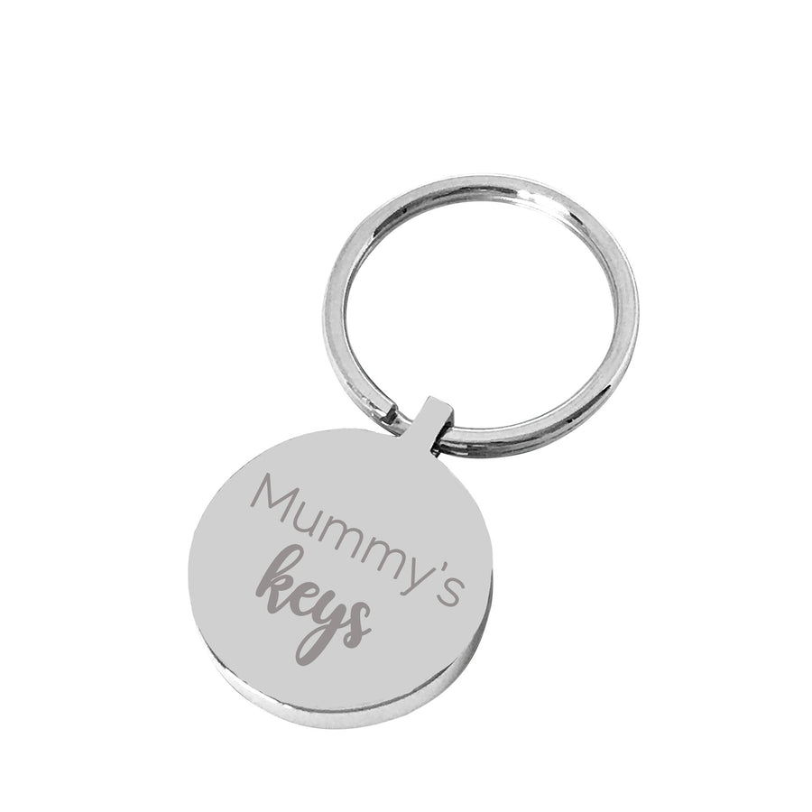 Mummy’s Keys – Silver engraved personalised keyring