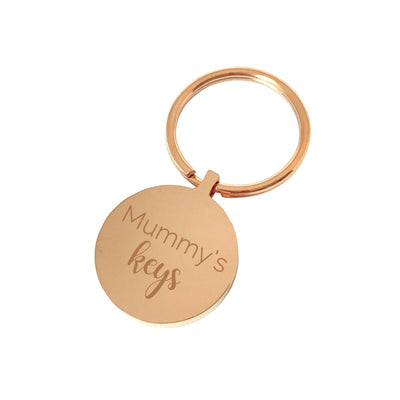 Mummy’s Keys – Rose gold engraved personalised keyring