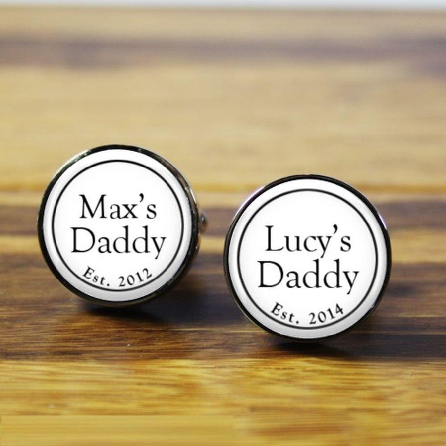 My Daddy – round silver cufflinks