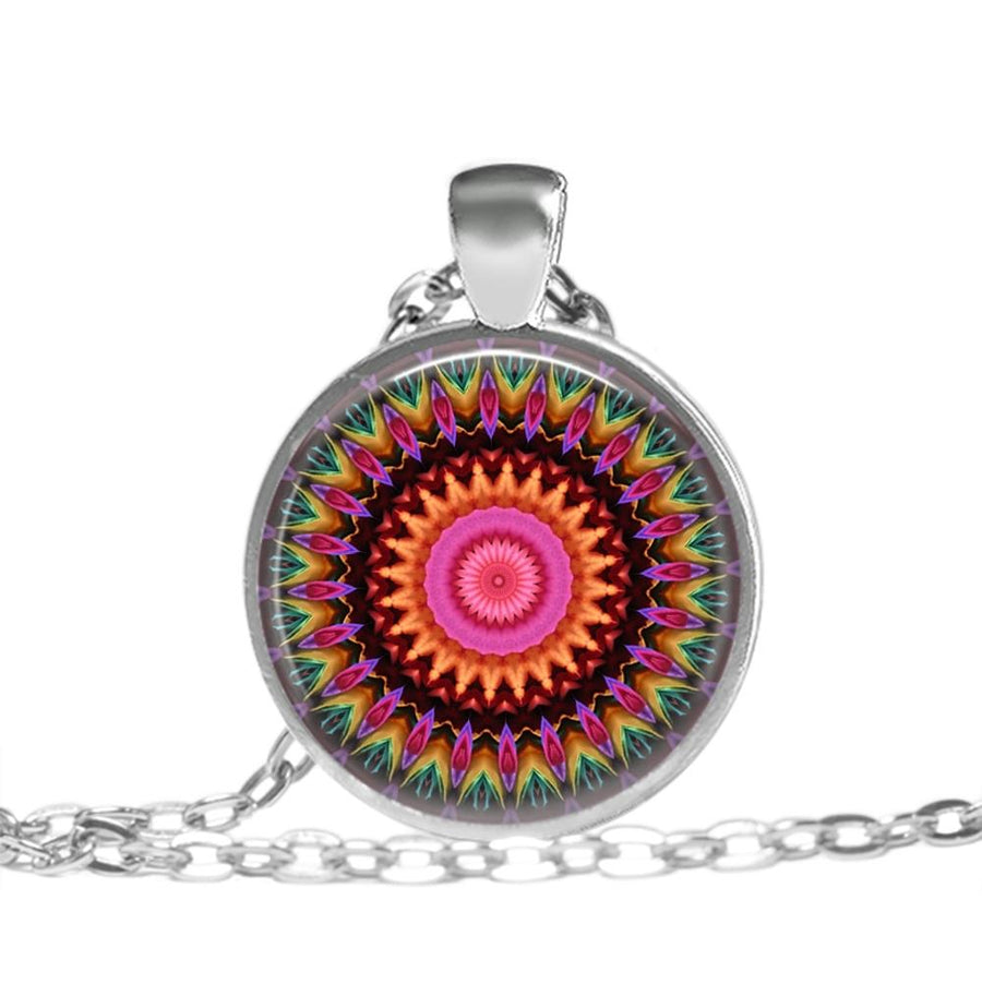 Kaleidoscope Mandala - Pink - Love Lucy Silver Pendant