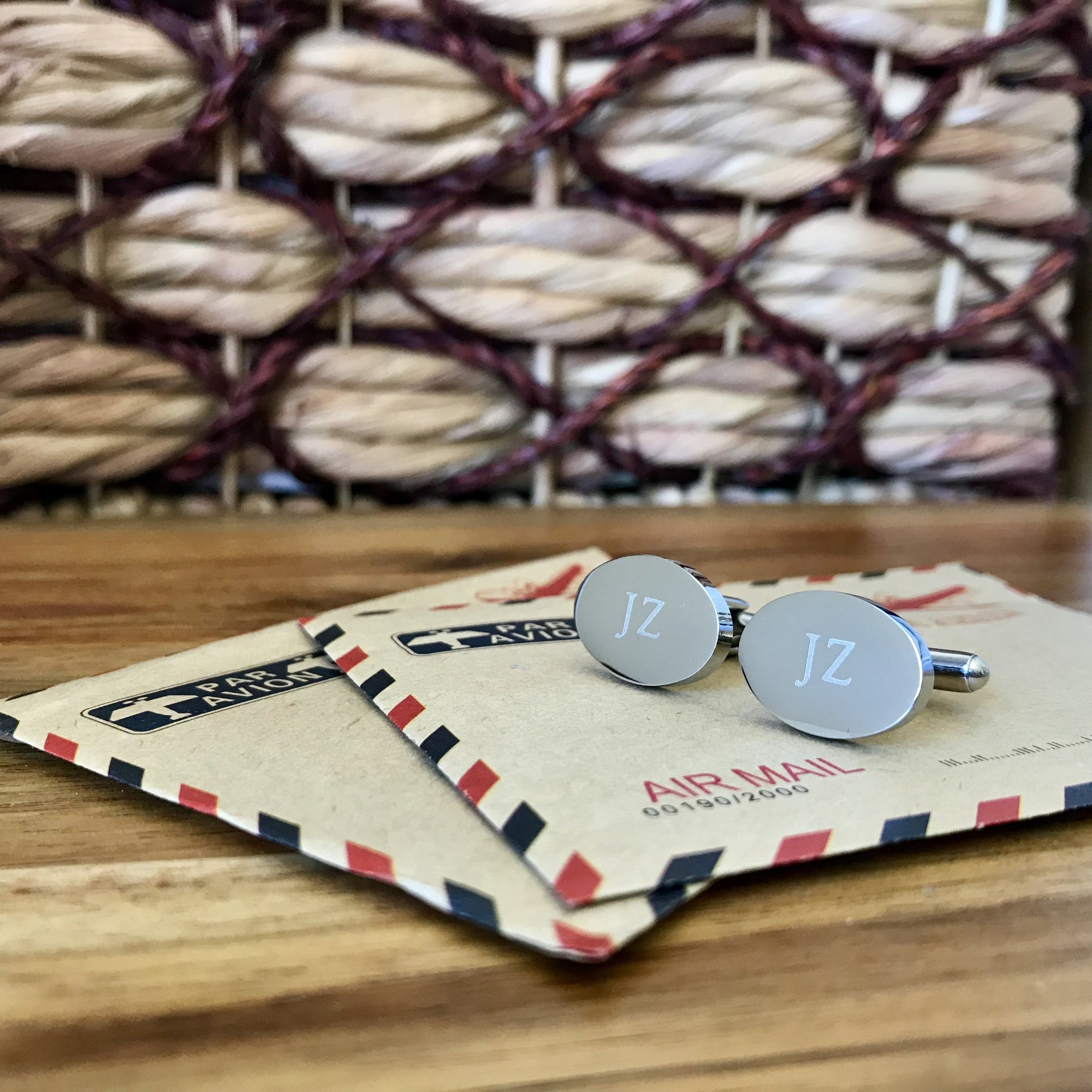 Classic Monogram – oval silver cufflinks