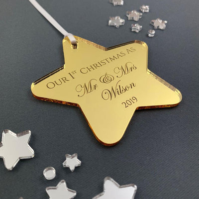 Personalised Christmas Decoration - Our First Christmas as Mr & Mrs