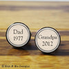 Dad to Grandpa – round stainless steel cufflinks