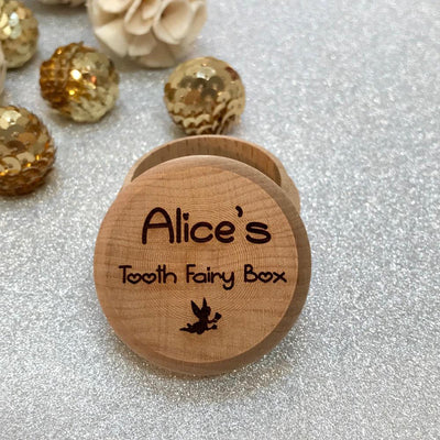 Personalised Tooth Fairy box - Hearts font
