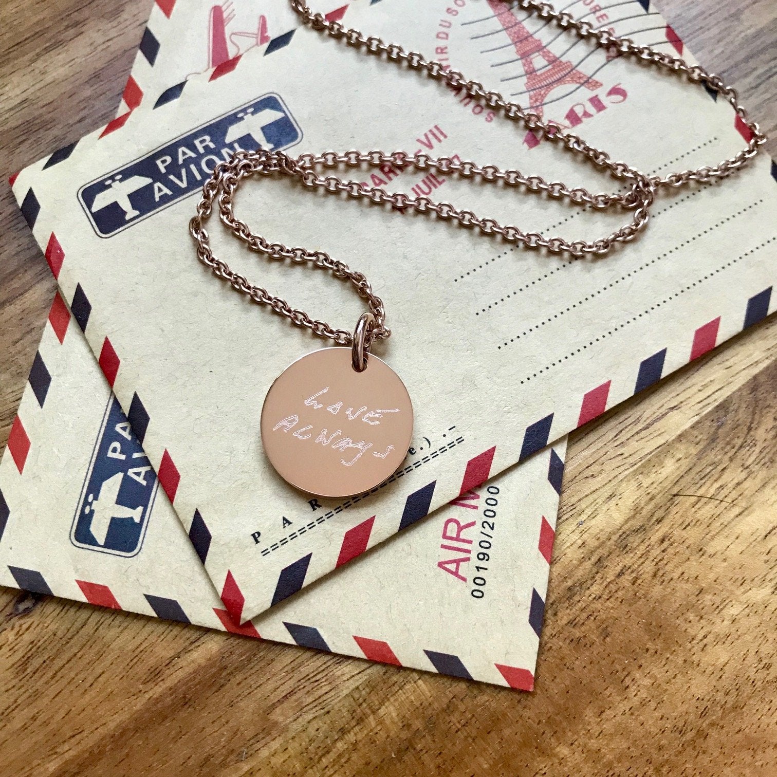 Silver Engraved Pendant featuring your child’s writing or drawing