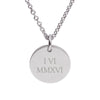 Silver Engraved Personalised Pendant – Roman numerals