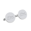 Daddy Since – personalised round silver cufflinks - Script font
