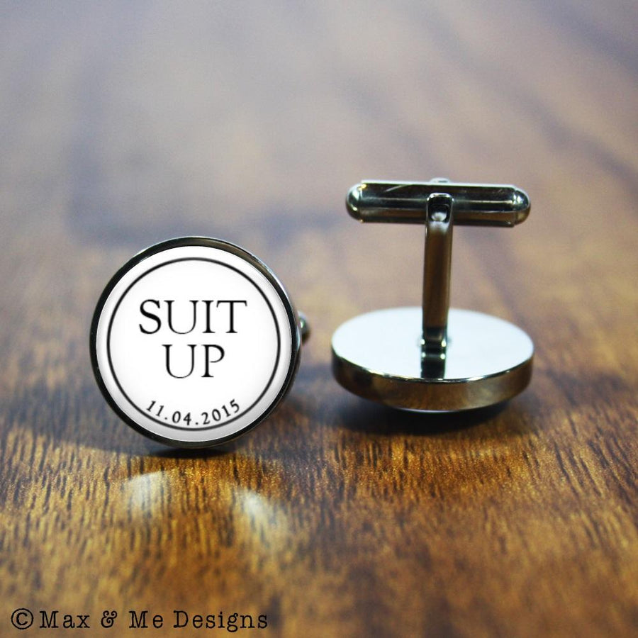 Suit Up – round stainless steel cufflinks