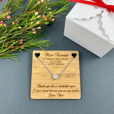 Personalised Teacher Gift - Pendant - Big Heart to Shape Little Minds