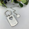 Personalised Daddy and daughter keyring pendant set - She stole my heart
