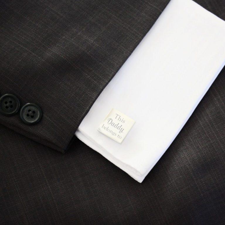 This Daddy Belongs To – Engraved square silver cufflinks