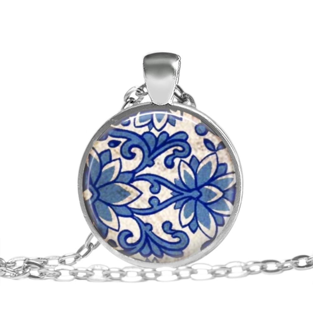Vintage Blue - Love Lucy Silver Pendant