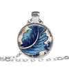 Vintage Blue - Leaf - Love Lucy Silver Pendant
