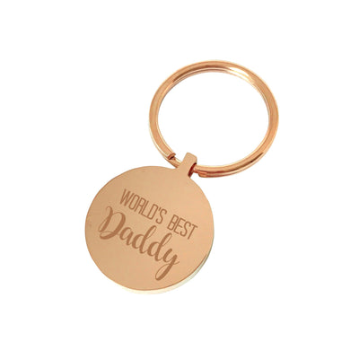World’s Best Daddy – Rose Gold engraved personalised keyring
