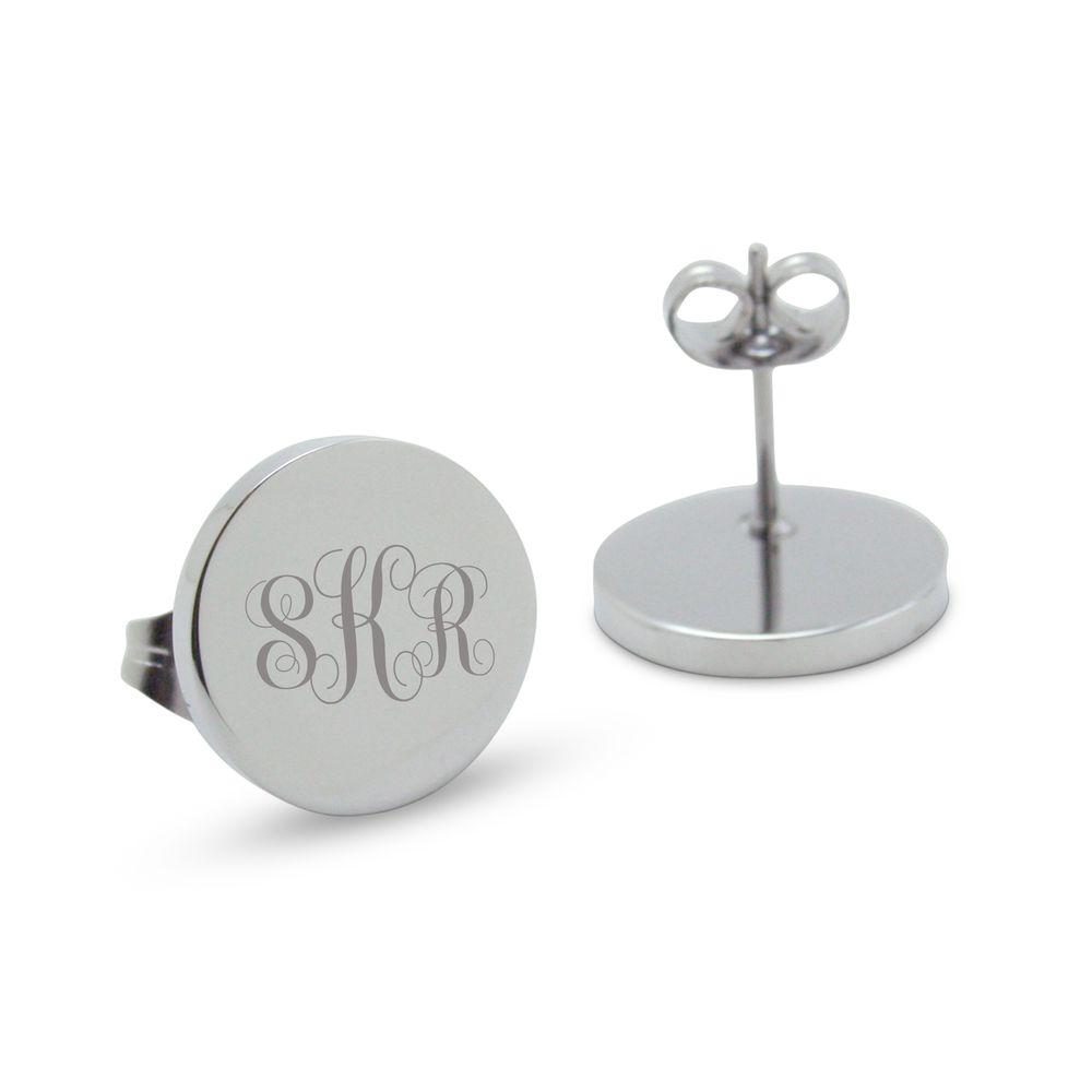 Silver Personalised Monogram Earrings (Script font)