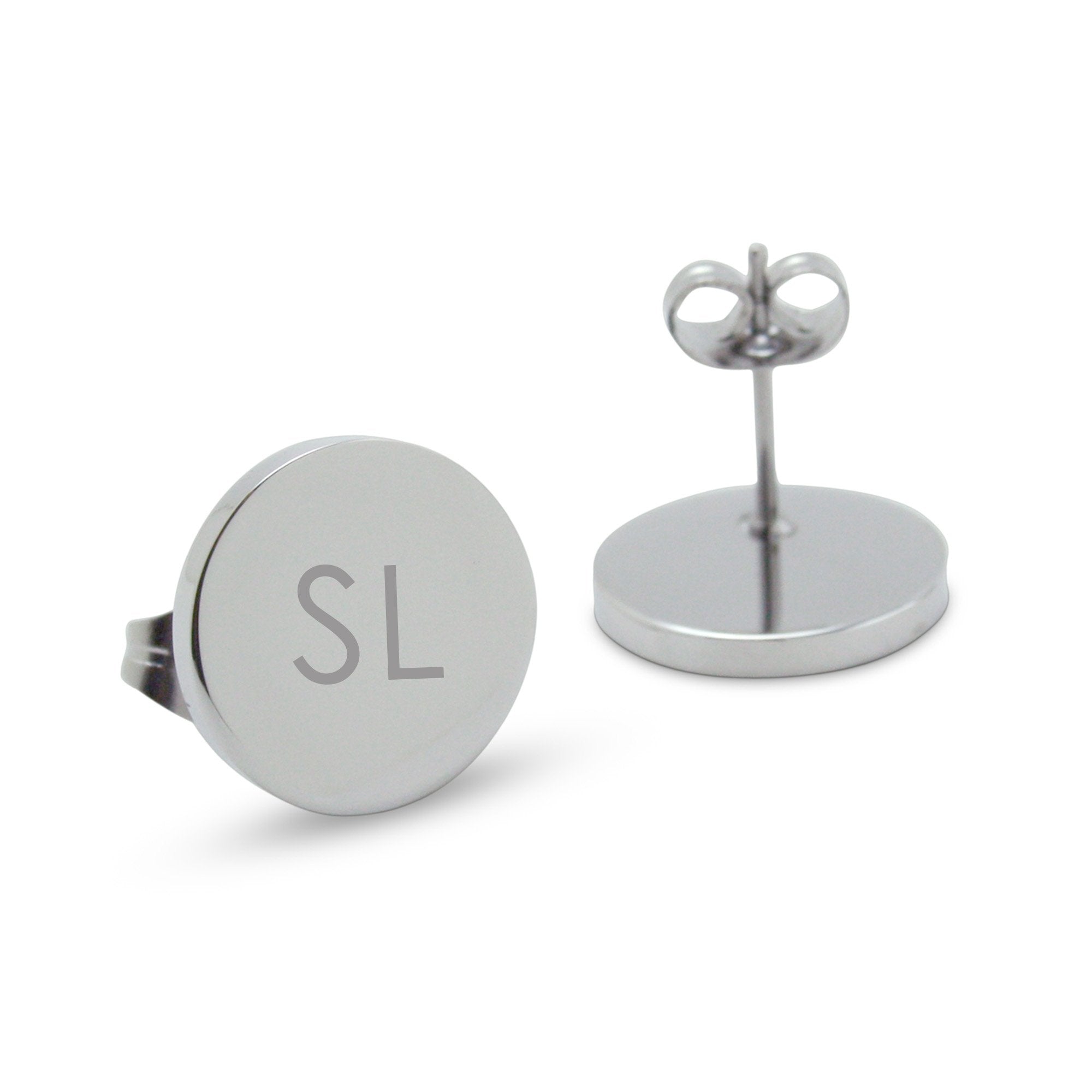 Silver Personalised Monogram Earrings (Modern font)